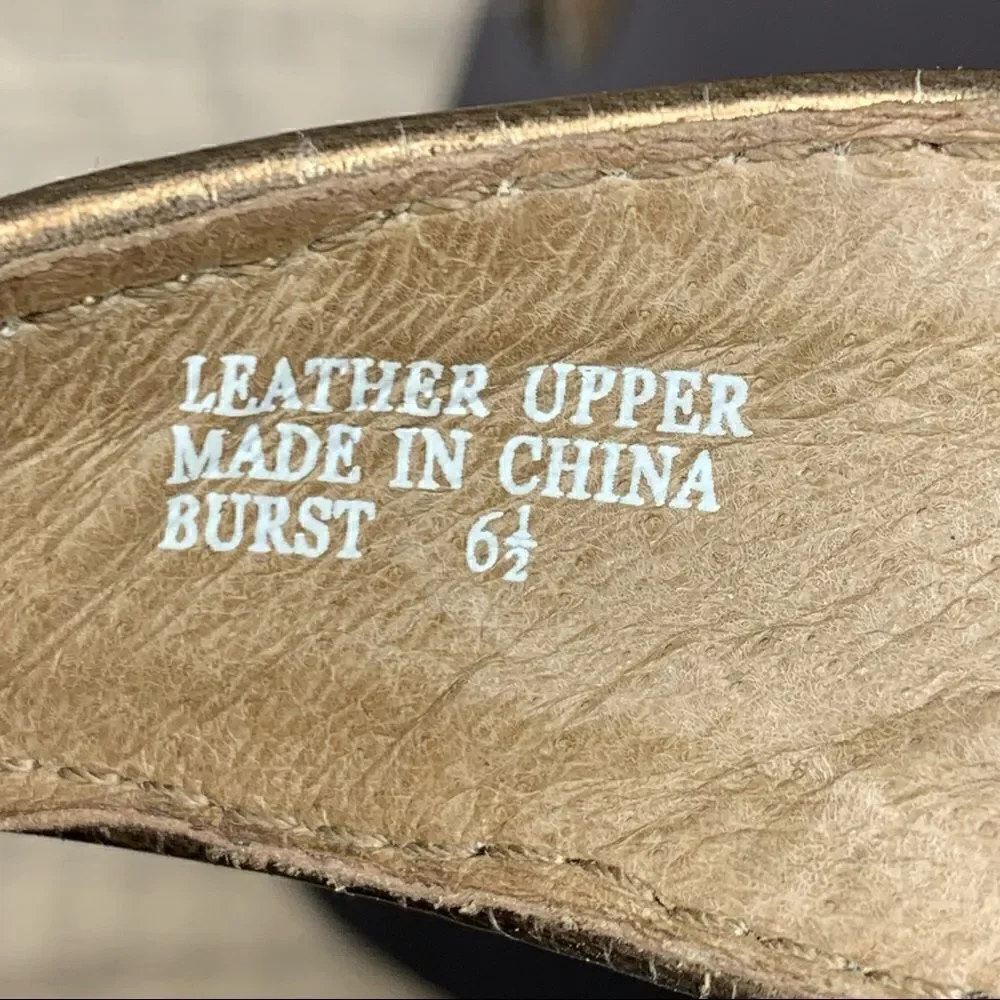 Yellow Box Flip Flops Sz 6.5~Leopard Print Furry Straps Leather "Burst"‎ - Picture 10 of 11